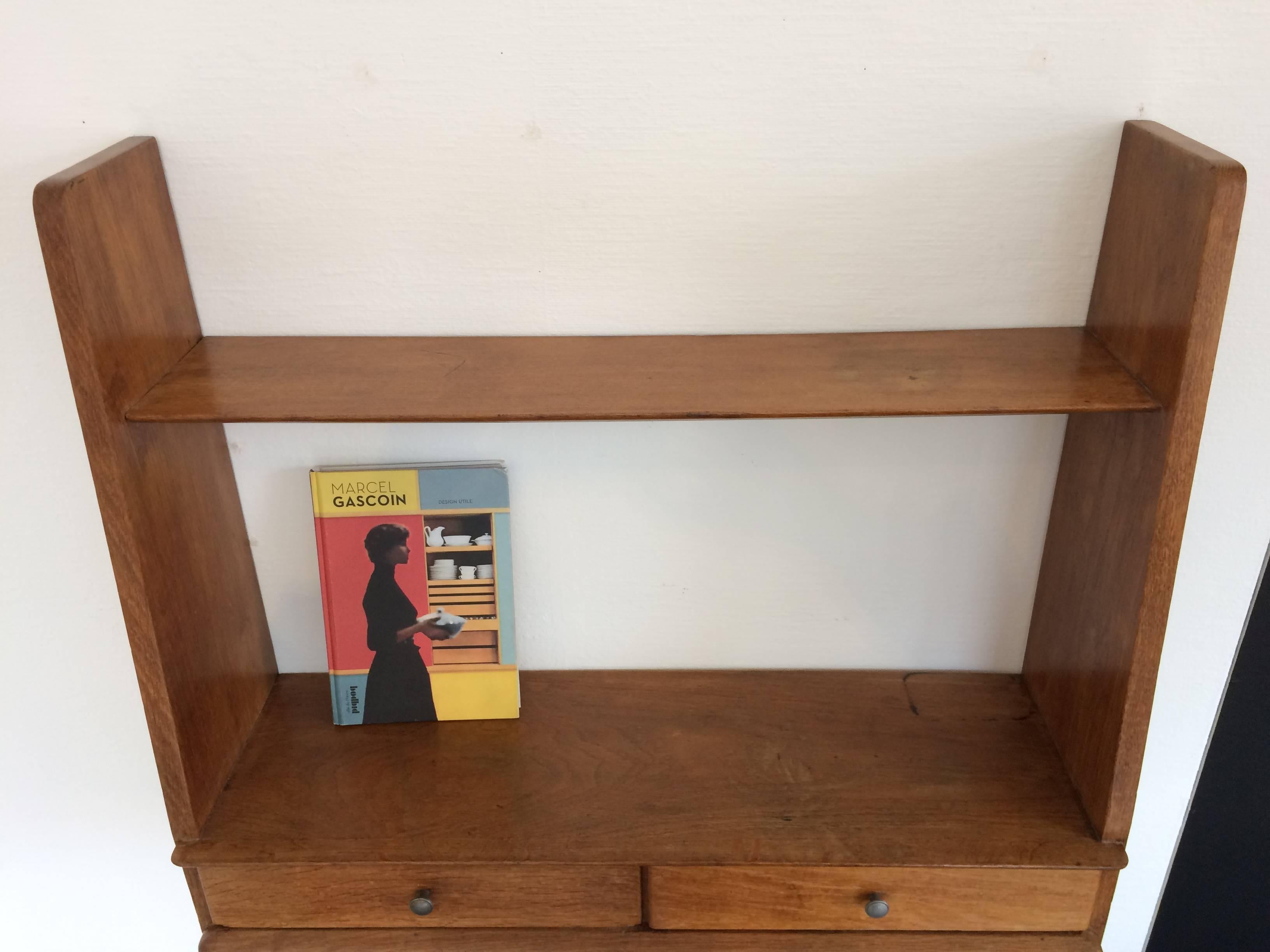 Mid-Century Modern Marcel Gascoin Reconstruction Two Drawers Shelve For Sale