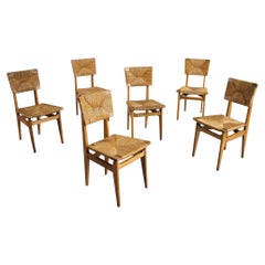 Marcel Gascoin, Series of 6 "Cf" Chairs, France, 1950