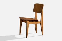 Marcel Gascoin, silla auxiliar, roble, Francia, década de 1950