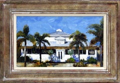 Impressionist Oil Painting of Old Naples Building, 16x23 Inches