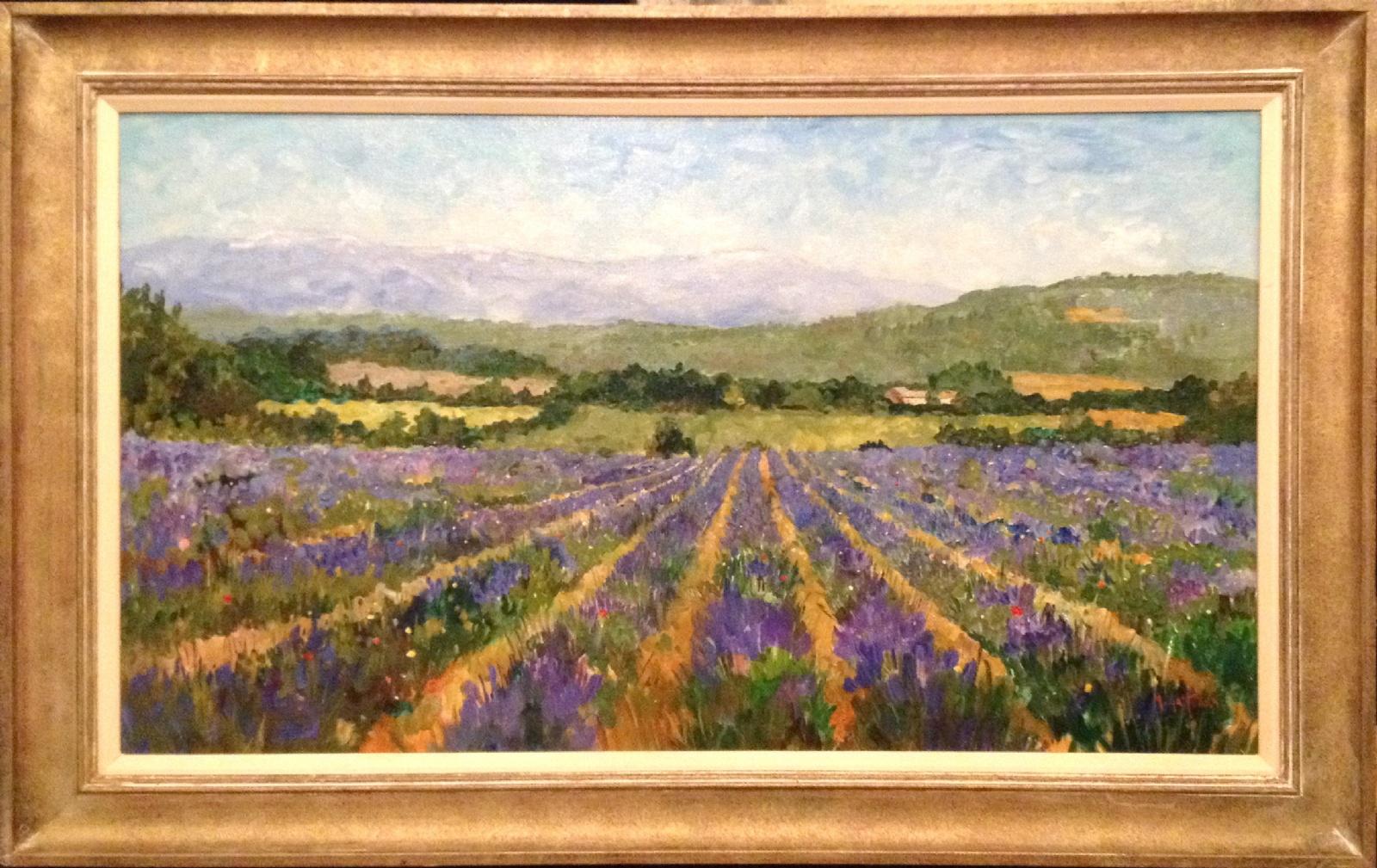 Marcel Gatteaux Landscape Painting - Lavender, Sault