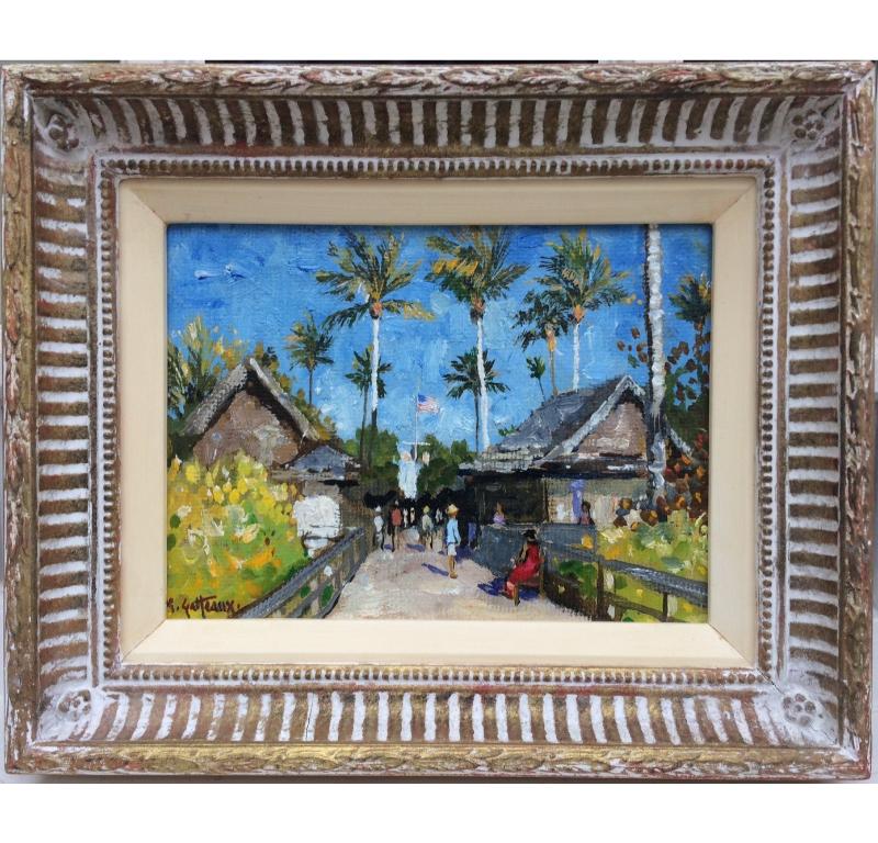 Muelle de Naples mirando hacia Gulfshore Boulevard - Painting de Marcel Gatteaux