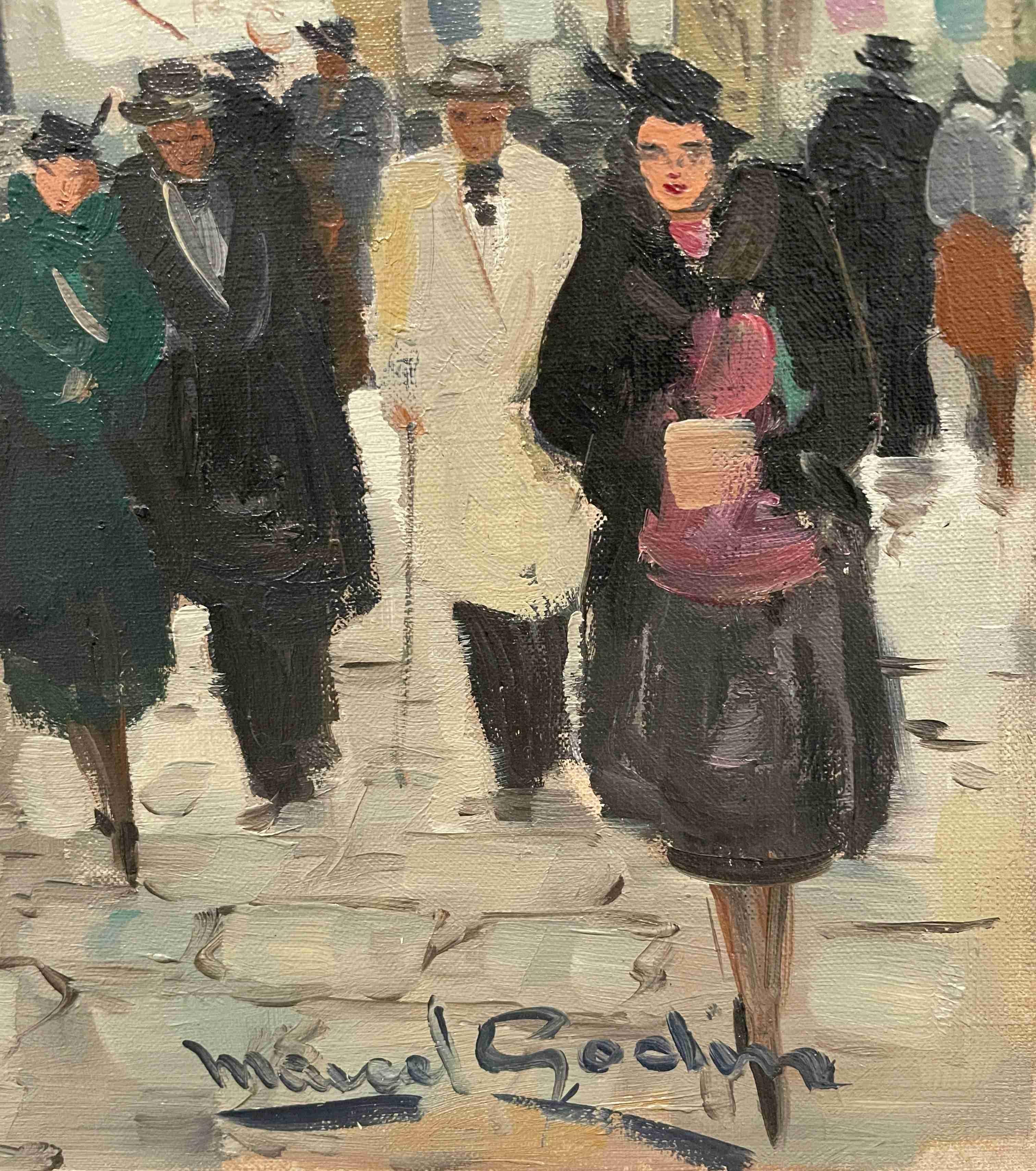 Ohne Titel (Paris Street) (Moderne), Painting, von Marcel Godin
