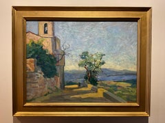 Used Beautiful Southern France Landscape Oil on Panel by Marcel Goupy ca 1950