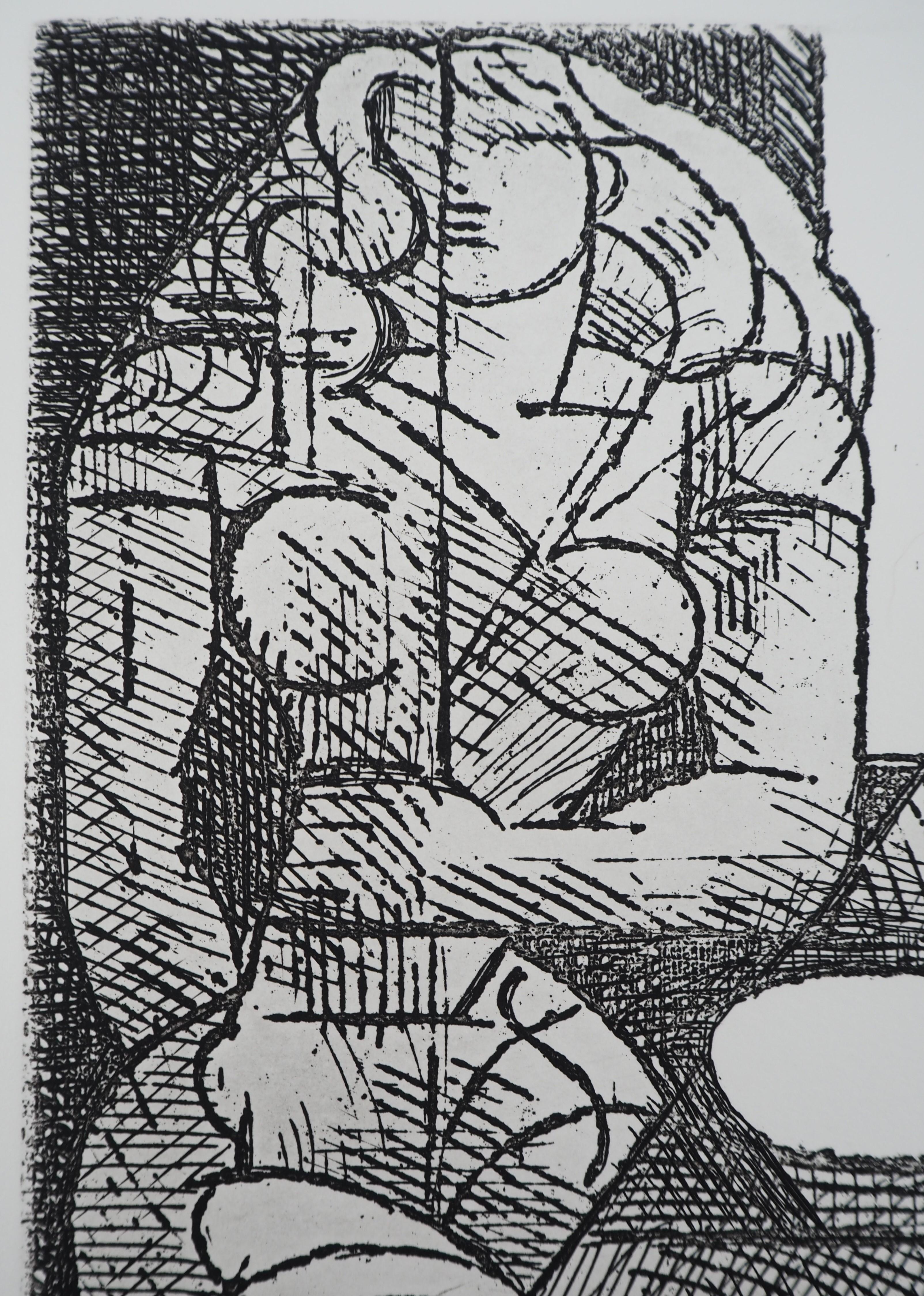 Marcel GROMAIRE (1892-1971)
At the Cafe : Sharing a Drink

Original etching
Printed signature in the plate
On vellum, 28.5 x 38 cm (c. 11 x 15 in)

INFORMATION: This etching is authenticated by the dry stamp of the Chalcographie (printing workshop