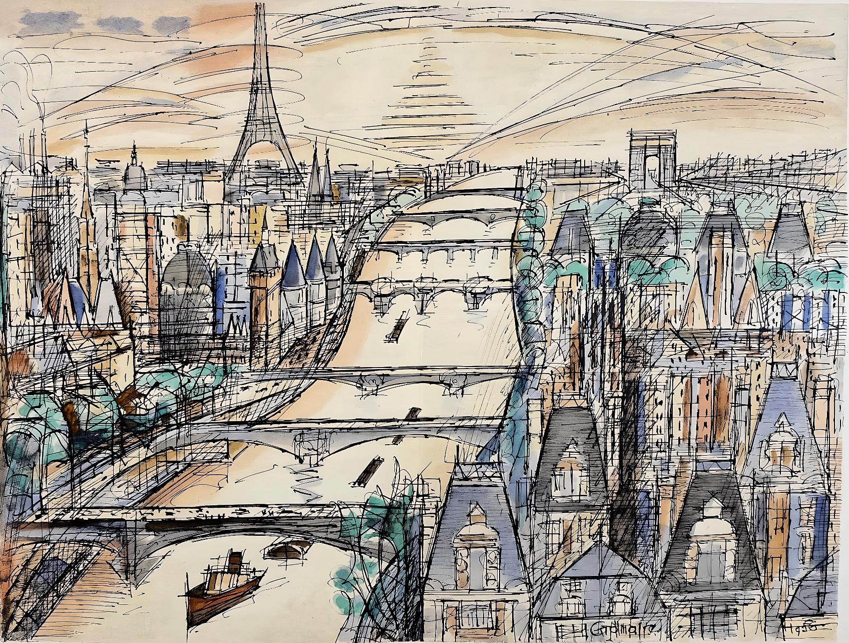 Lithograph on vélin du Marais paper. Inscription: unsigned and unnumbered, as issued. Good condition with centerfold, as issued. Notes: From the volume, Éloge de Gromaire, 1958. Published by Editions d'Art Manuel Bruker, Paris; printed by l'Atelier