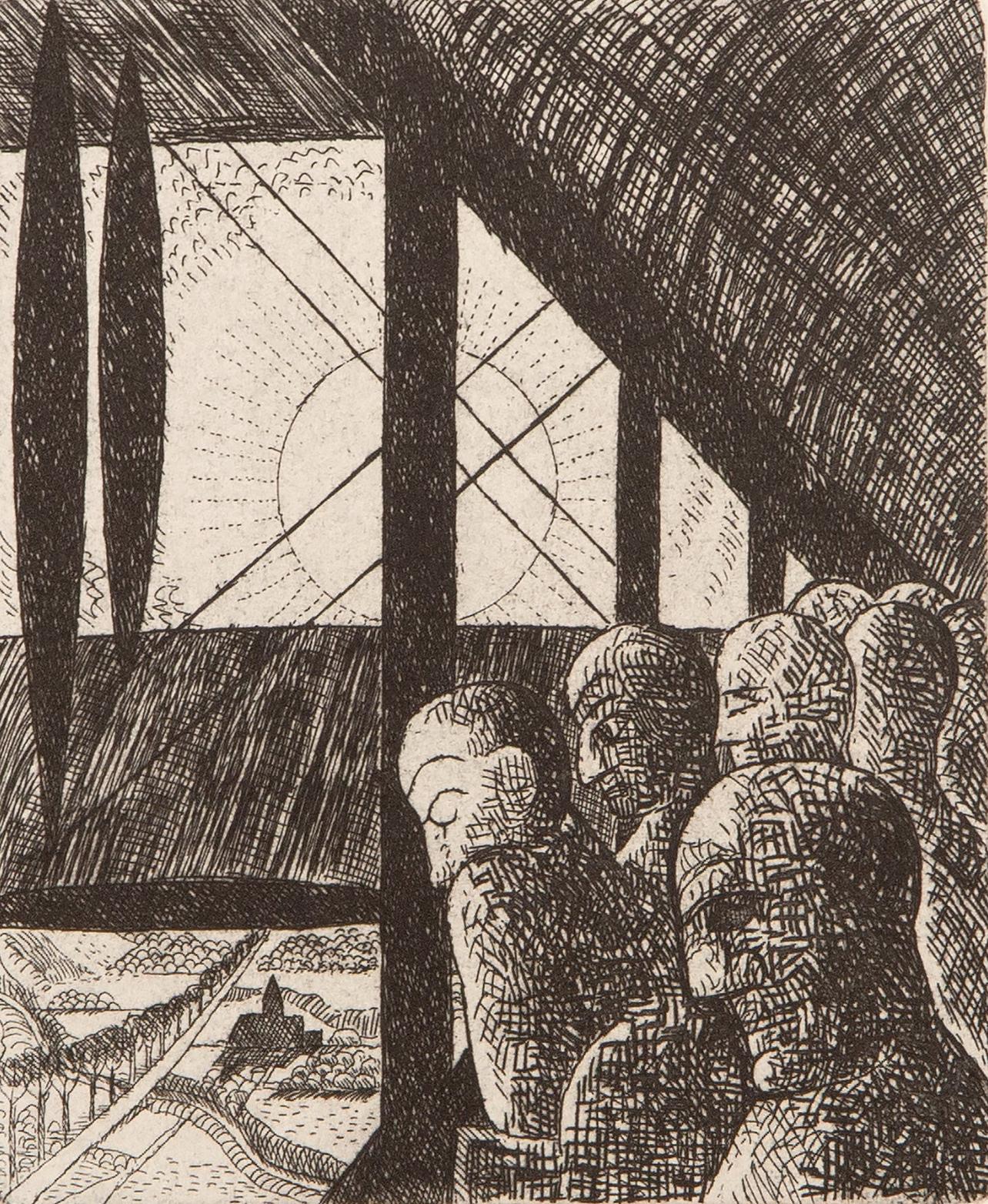 Etching on vélin d'Arches paper. Unsigned and unnumbered, as issued. Good condition. Published by Éditions Marcel Seheur, Paris; printed by Atelier d'art Paul Haasen, Paris, September 15, 1926. Notes: From the album, Vers un monde volage. Illustré