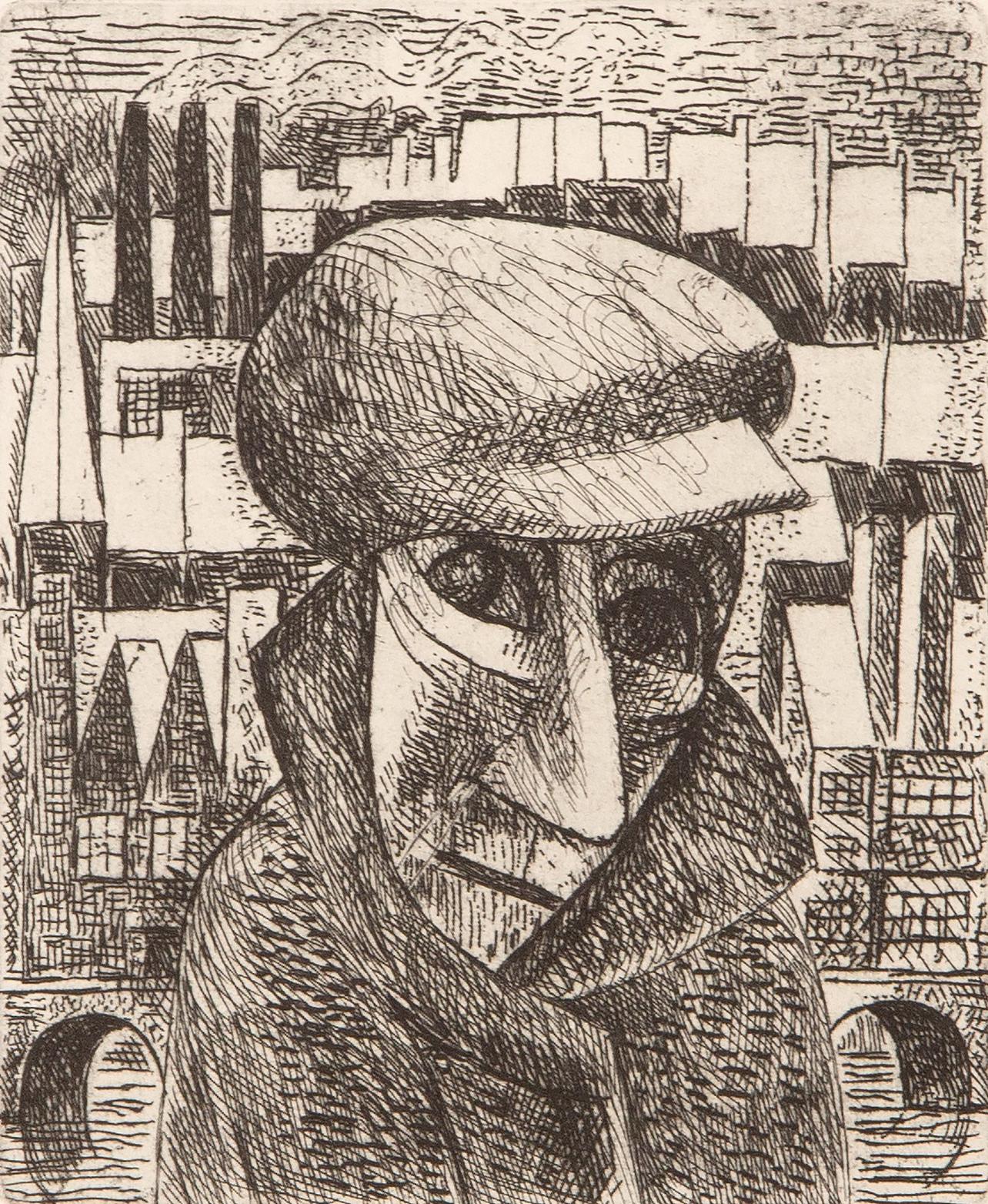 Etching on vélin d'Arches paper. Unsigned and unnumbered, as issued. Good condition. Published by Éditions Marcel Seheur, Paris; printed by Atelier d'art Paul Haasen, Paris, September 15, 1926. Notes: From the album, Vers un monde volage. Illustré
