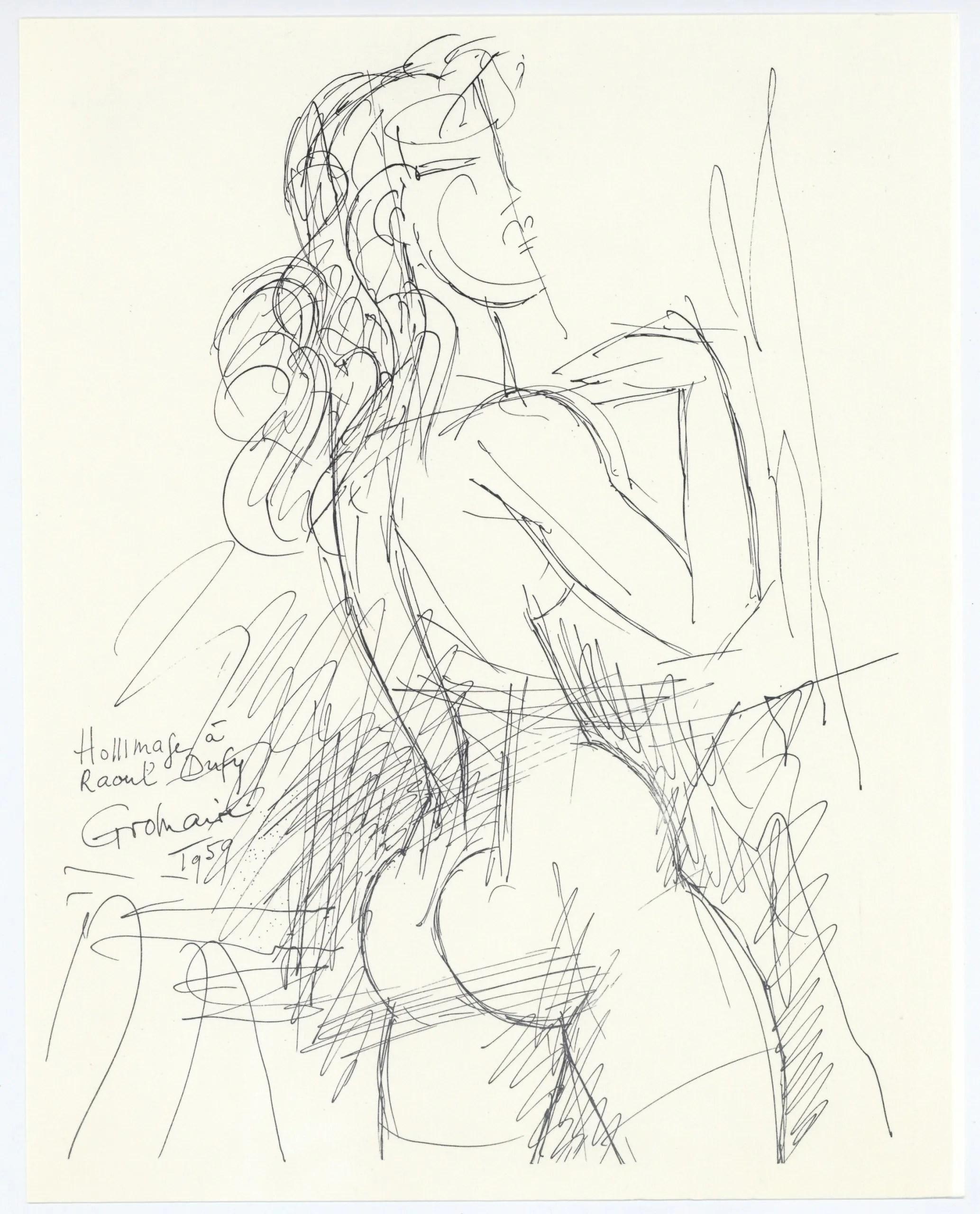 Gromaire, Composition, Lettre à mon peintre Raoul Dufy (d'après) en vente 1