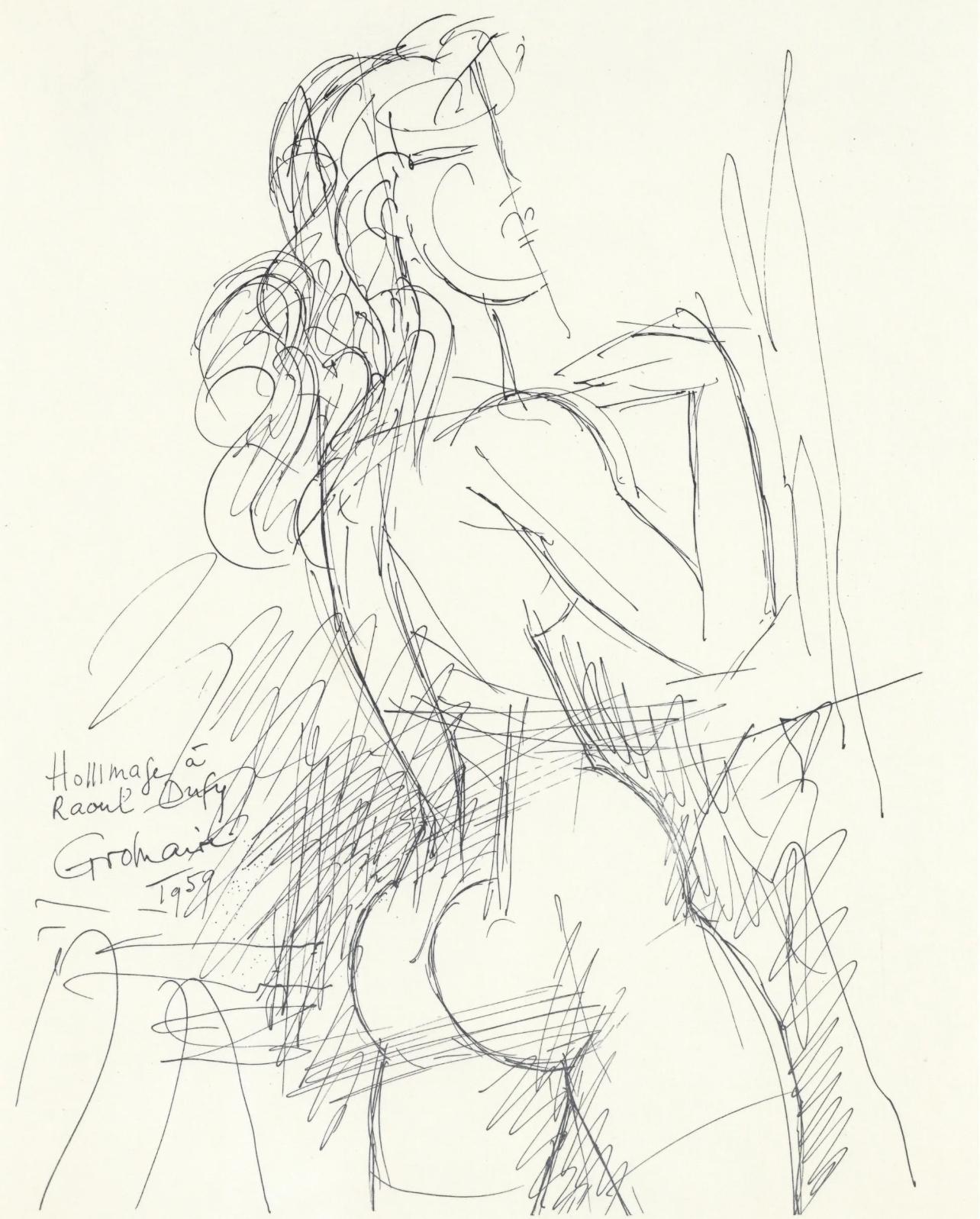 Figurative Print Marcel Gromaire - Gromaire, Composition, Lettre à mon peintre Raoul Dufy (d'après)