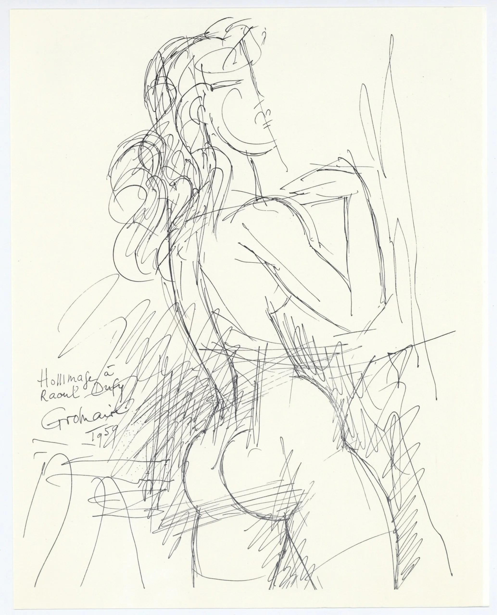Gromaire, Dessin, Lettre à mon peintre Raoul Dufy (after) For Sale 2