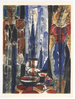 "Interieur flamand" original lithograph