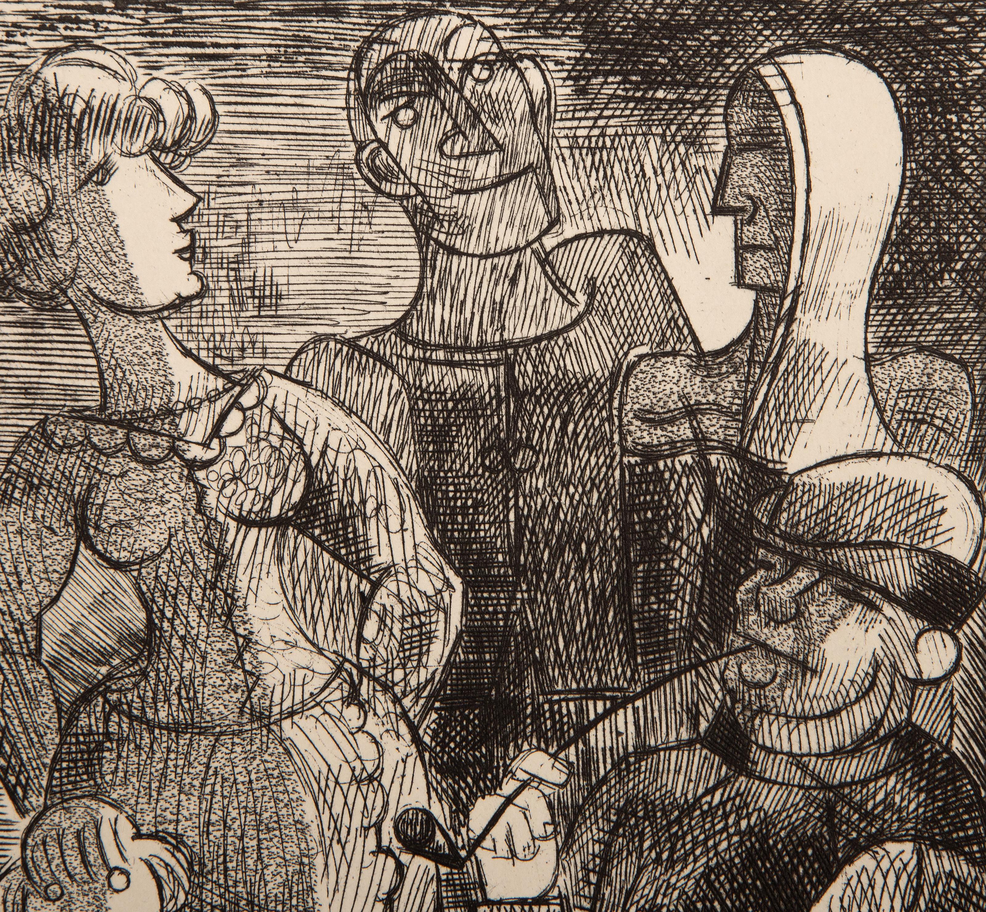 Les Contes de Gaspard de la Nuit, Surrealist Etchings by Marcel Gromaire For Sale 9