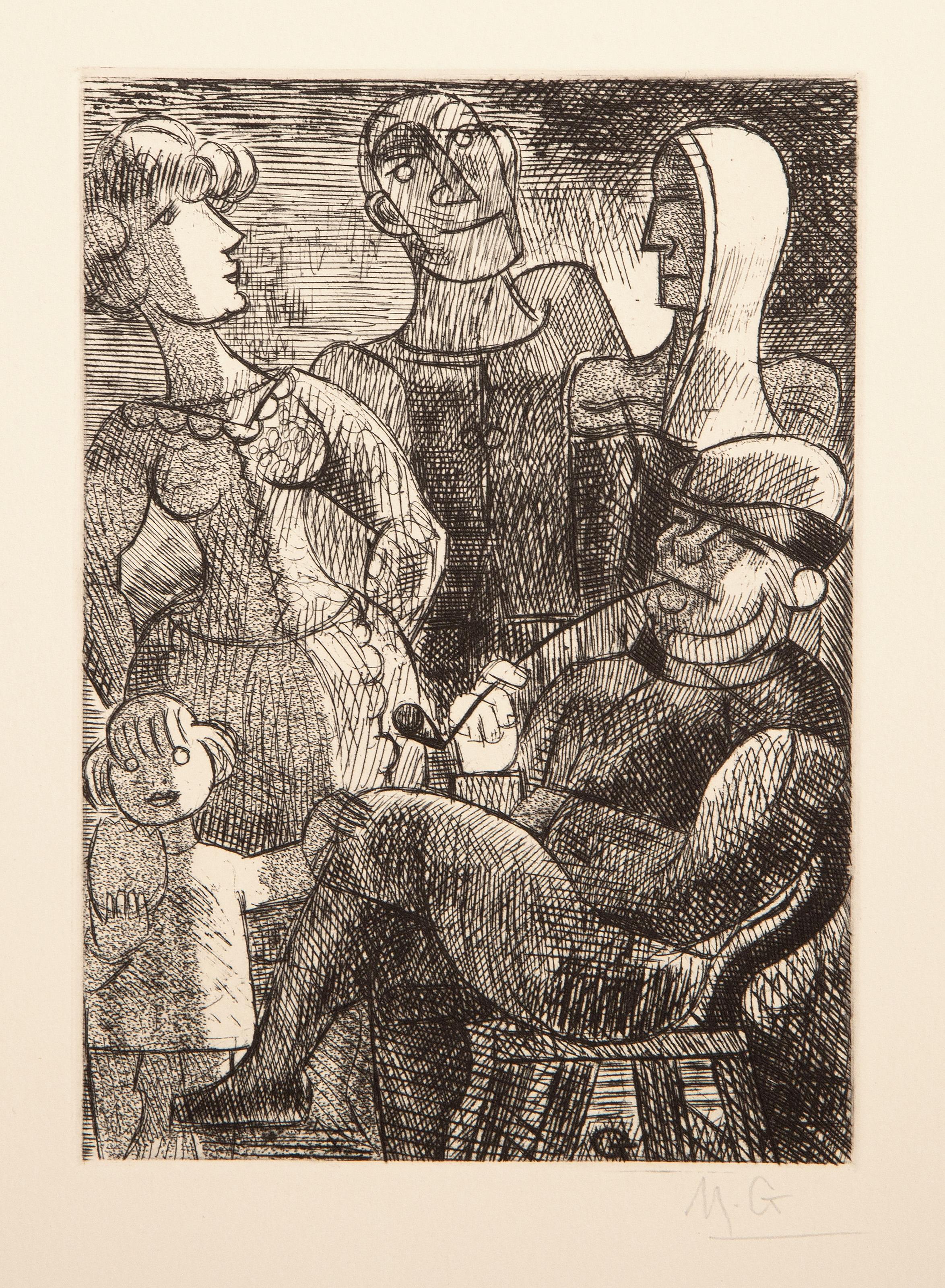 Les Contes de Gaspard de la Nuit, Surrealist Etchings by Marcel Gromaire For Sale 10