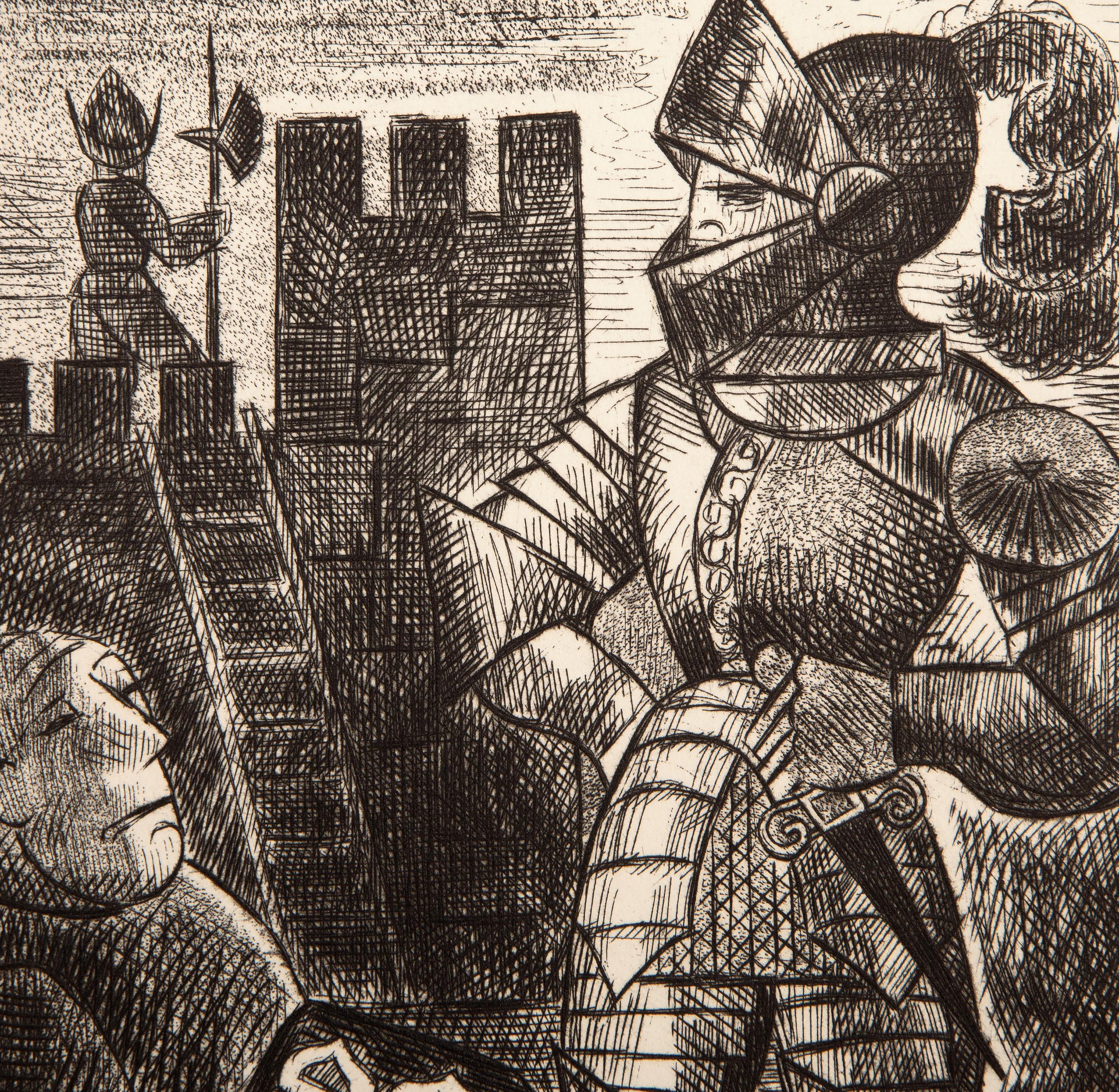 Les Contes de Gaspard de la Nuit, Surrealist Etchings by Marcel Gromaire For Sale 16