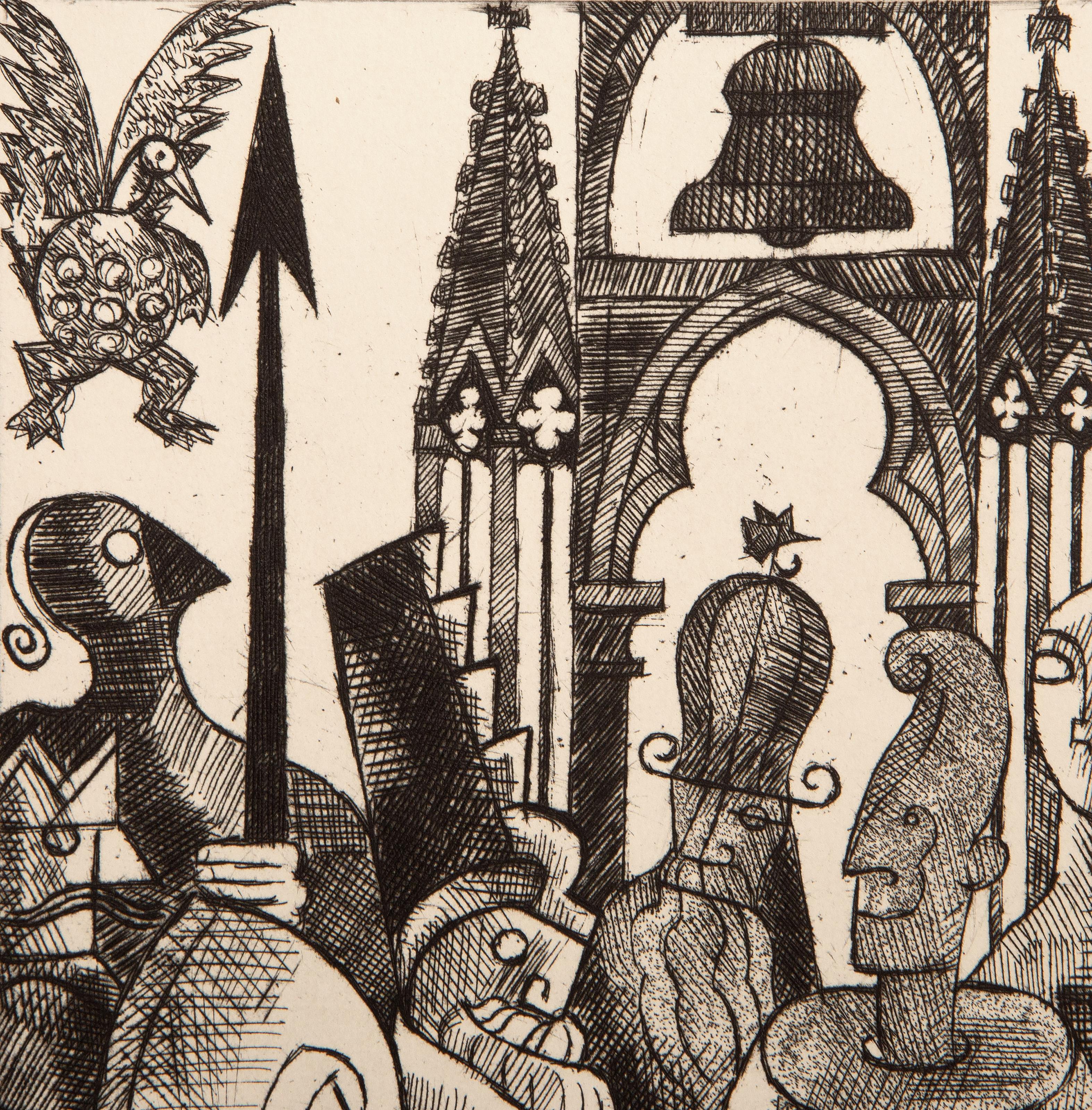 Les Contes de Gaspard de la Nuit, Surrealist Etchings by Marcel Gromaire For Sale 3