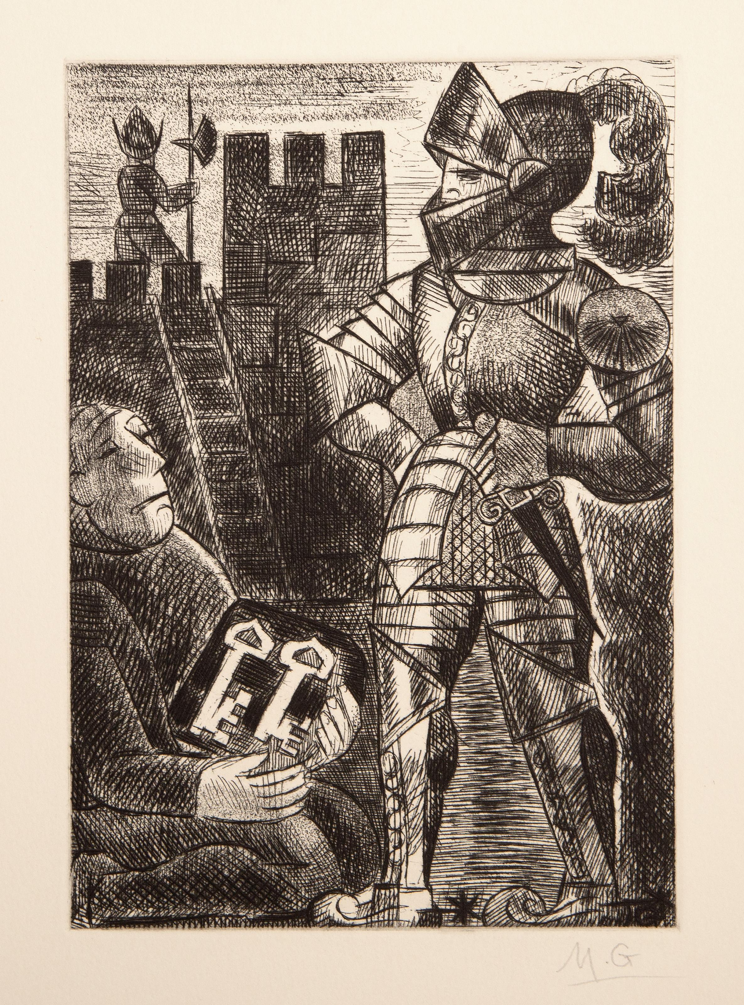 Les Contes de Gaspard de la Nuit, Surrealist Etchings by Marcel Gromaire For Sale 4