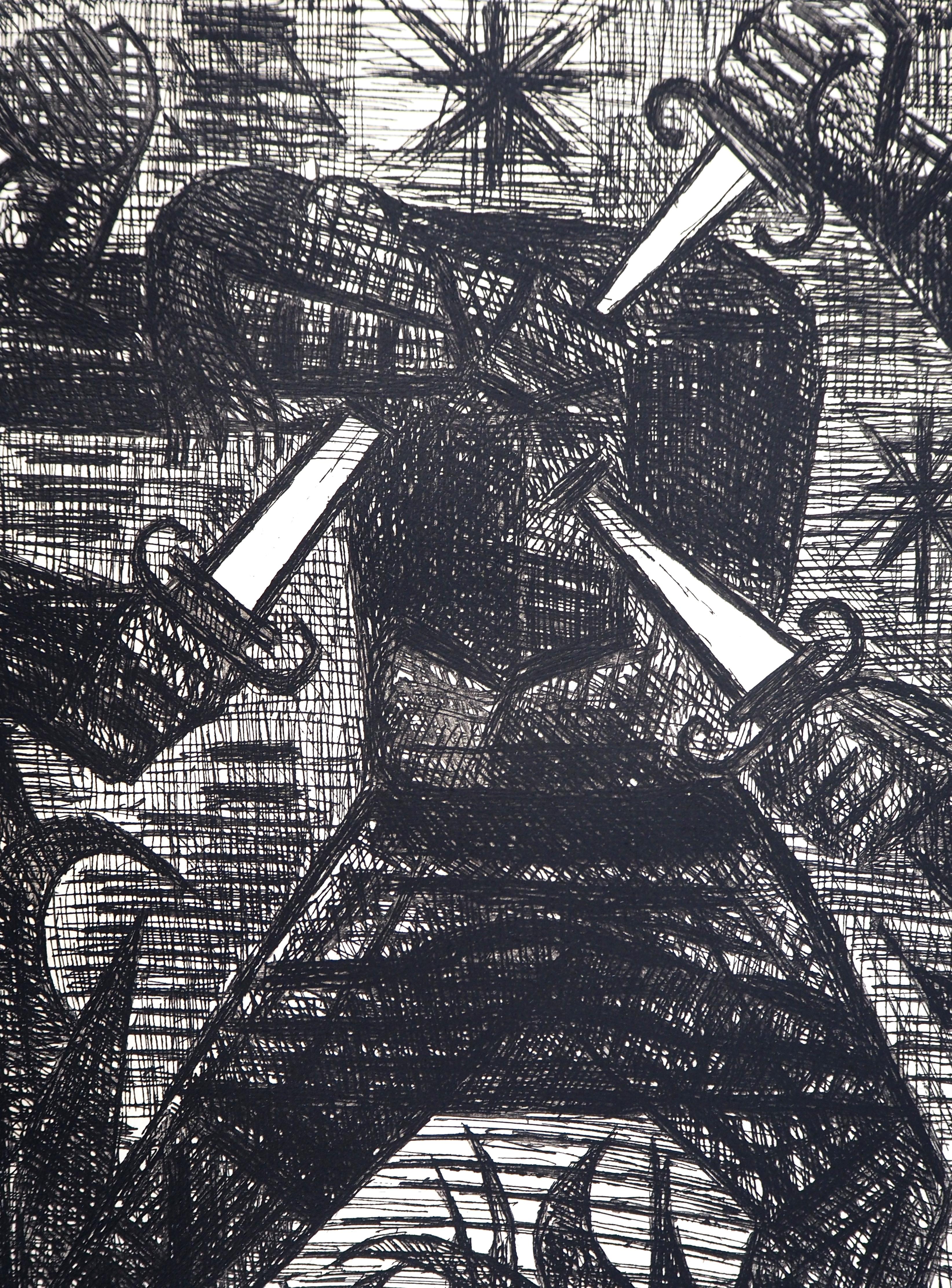 Marcel GROMAIRE
Macbeth, Shakespeare : Assassination of Banquo, 1958

Original etching
Handsigned in pencil
On laid paper of Montval 38 x 28.5 cm

References: François Gromaire n°187-206 and Monod n°10289

Issued from the 