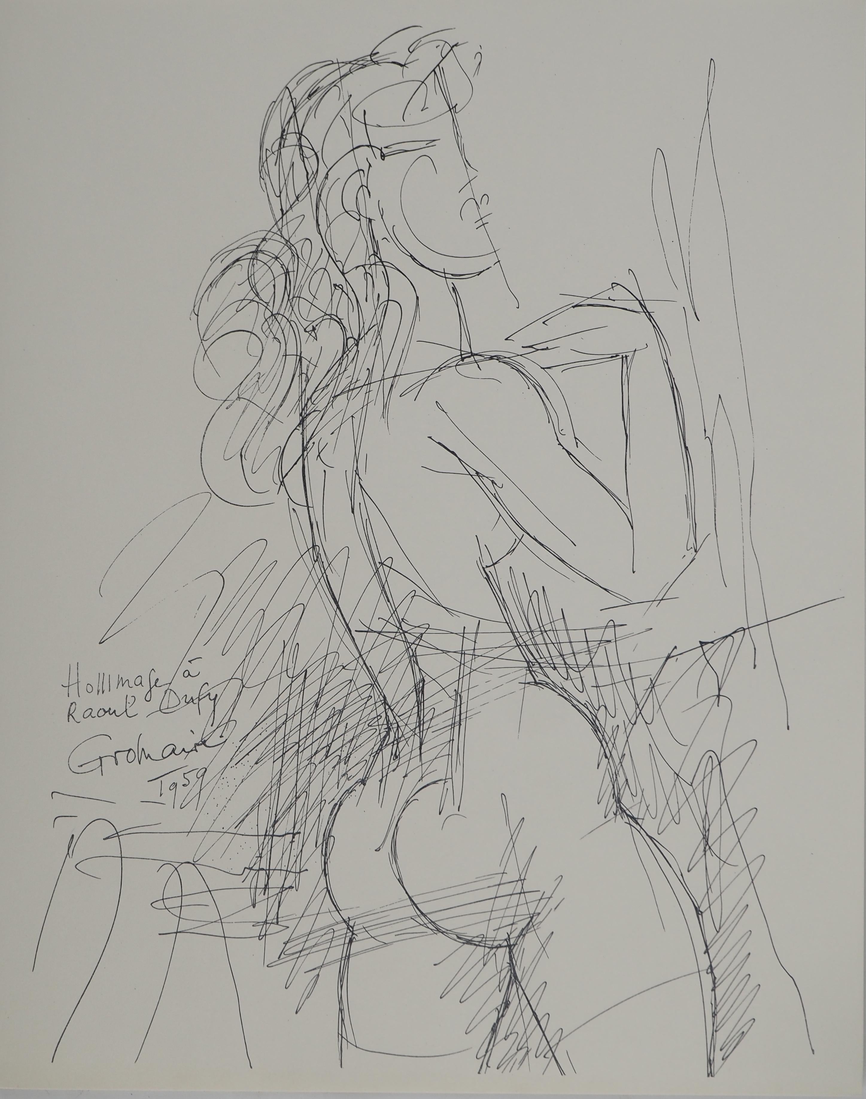 Nude Print Marcel Gromaire - Modèle nu d'origine (Mourlot)