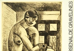 Original Vintage Art Exhibition Poster Seated Nude Musee Dessin Et De l'Estampe