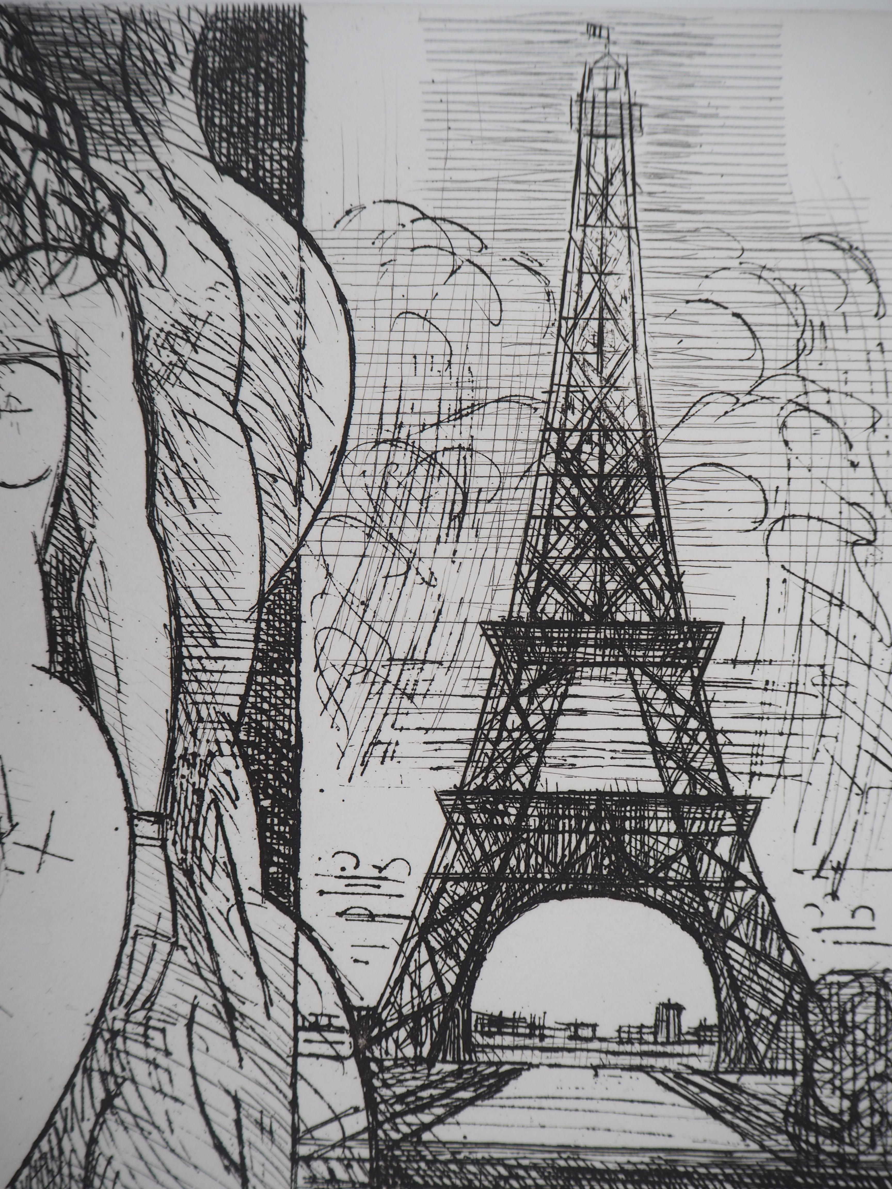 Marcel GROMAIRE
Paris : Nude with Eiffel Tower

Original etching
Printed signature in the plate
On vellum 38 x 28 cm
Authenticated with the blind stamp of the editor Chalcographie of Louvre Museum (Paris)

Excellent condition