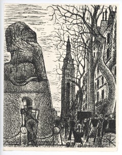 Vintage "Petit-Montrouge" original etching