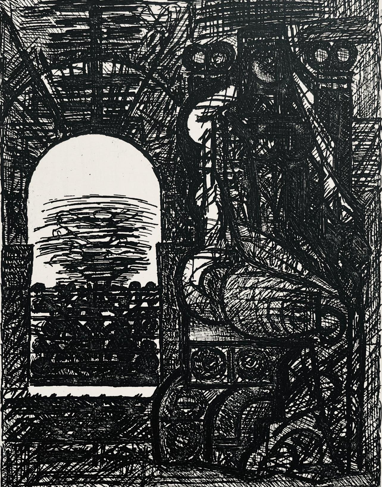 Marcel Gromaire Figurative Print – Scène V, Shakespeare, Macbeth, Eaux-fortes de Gromaire