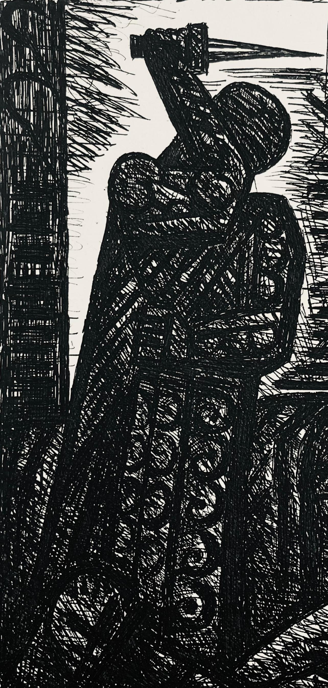 Scène VIII, Shakespeare, Macbeth, Eaux-fortes de Gromaire - Modern Print by Marcel Gromaire