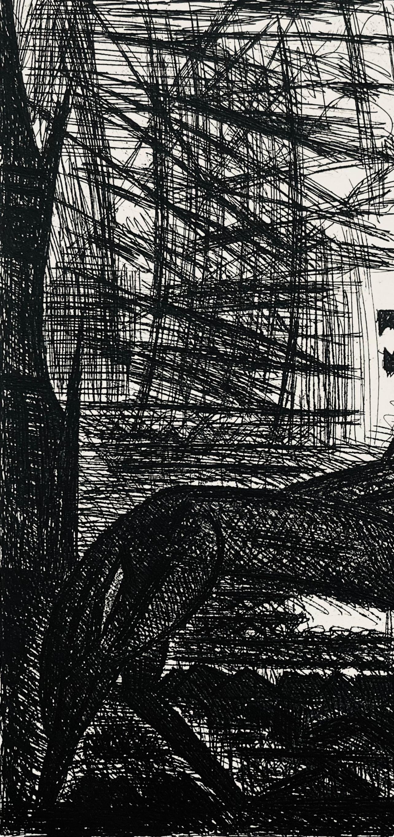 Scène VIII, Shakespeare, Macbeth, Eaux-fortes de Gromaire - Black Landscape Print by Marcel Gromaire