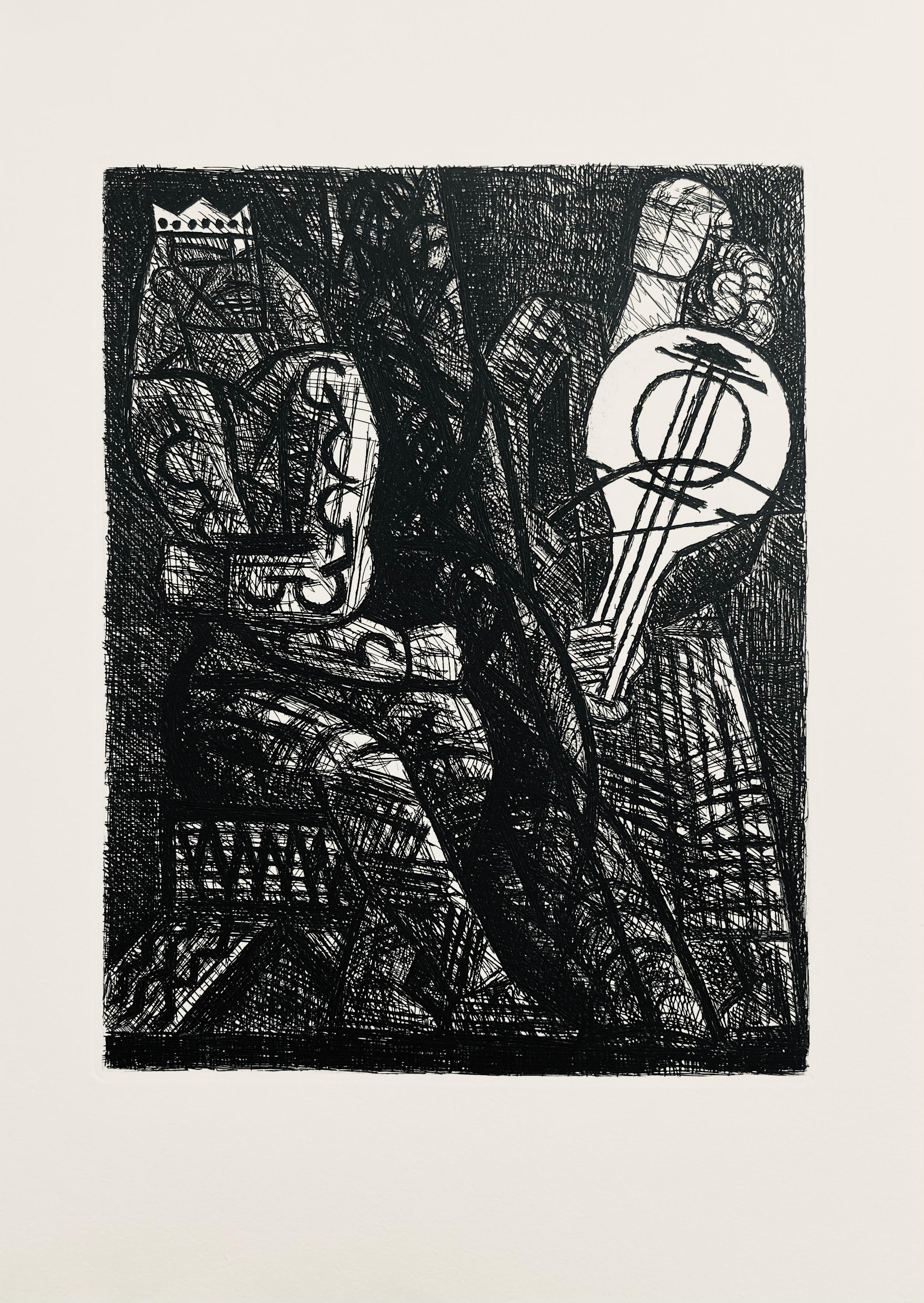 Etching on Vélin de Rives paper. Unsigned and unnumbered, as issued. Good condition. Notes: From the folio, Shakespeare, Macbeth, Eaux-fortes de Gromaire, 1958. Published by Tériade, éditeur, Paris; printed by L'Imprimerie nationale, Paris,