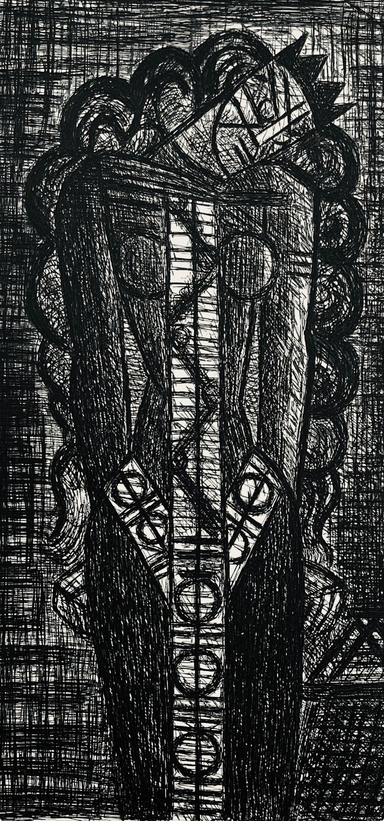 Scène XIX, Shakespeare, Macbeth, Eaux-fortes de Gromaire - Print by Marcel Gromaire