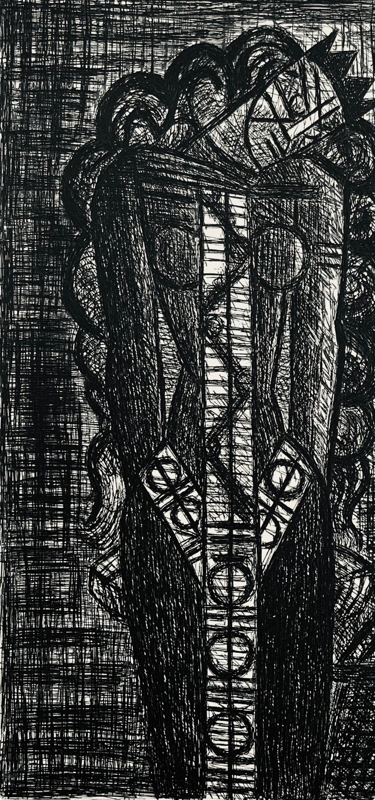 Scène XIX, Shakespeare, Macbeth, Eaux-fortes de Gromaire - Modern Print by Marcel Gromaire