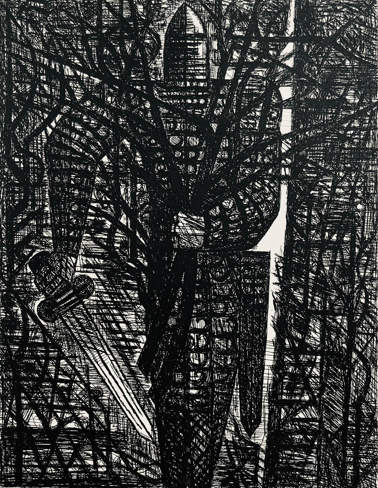 Marcel Gromaire Figurative Print - Scène XXIII, Shakespeare, Macbeth, Eaux-fortes de Gromaire