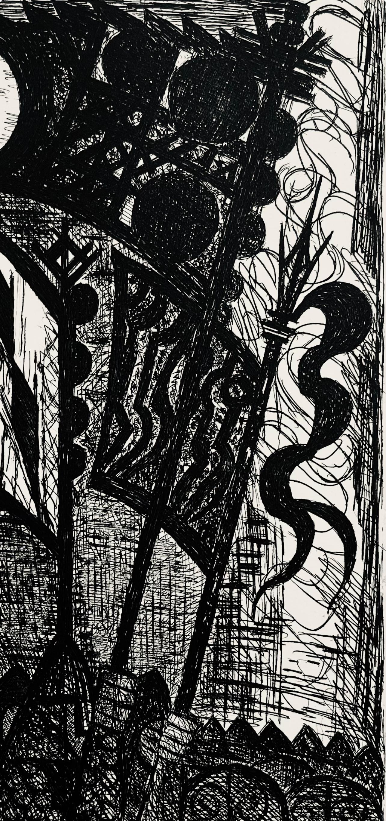 Scène XXIV, Shakespeare, Macbeth, Eaux-fortes de Gromaire - Print by Marcel Gromaire