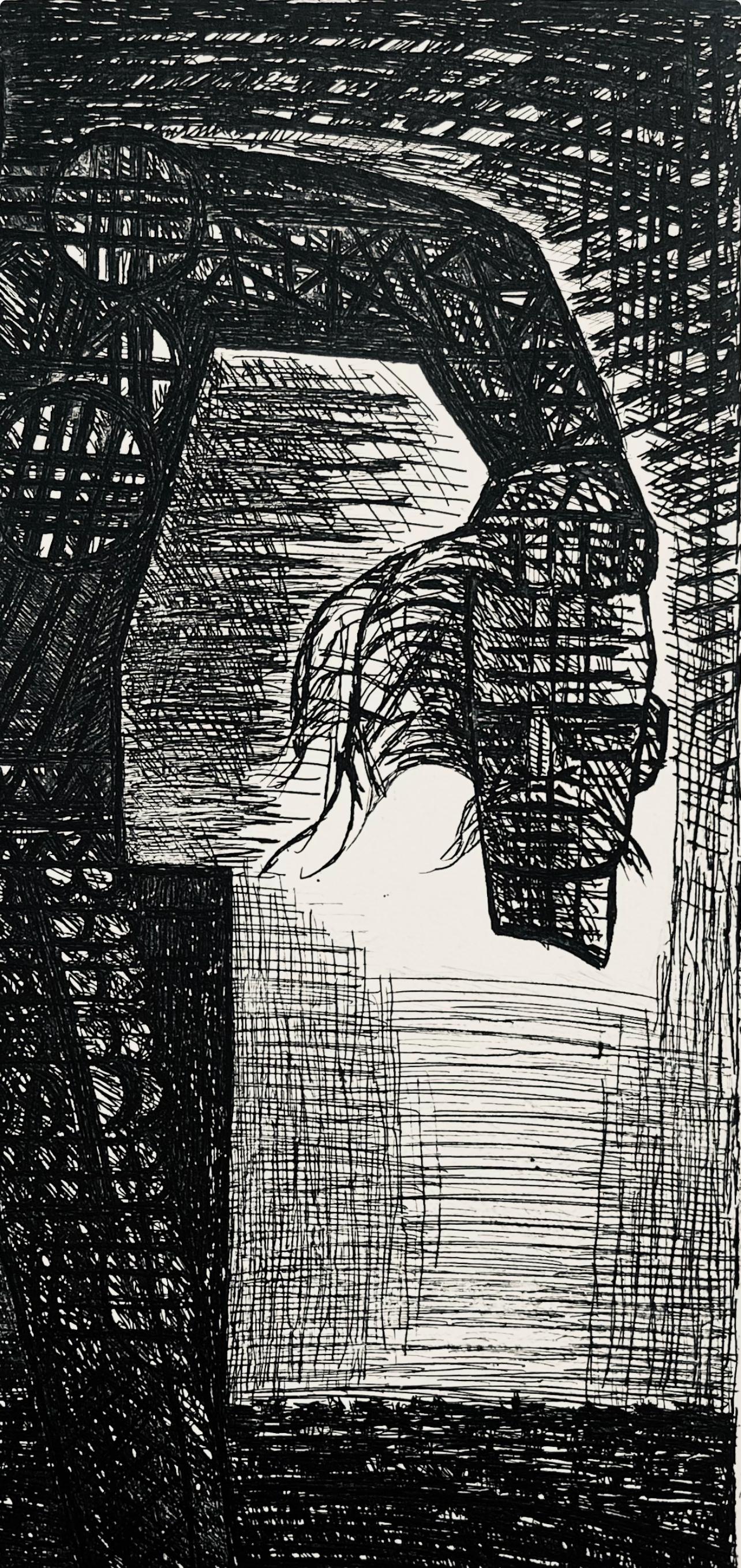 Scène XXV, Shakespeare, Macbeth, Brunnentore von Gromaire (Schwarz), Landscape Print, von Marcel Gromaire