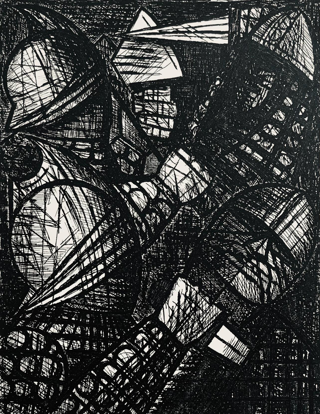 Marcel Gromaire Figurative Print - Scène XXV, Shakespeare, Macbeth, Eaux-fortes de Gromaire