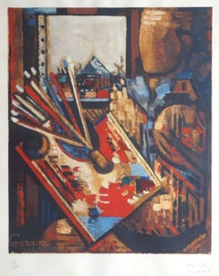 The painter. 1943, paper, lithograph, 56x46 cm