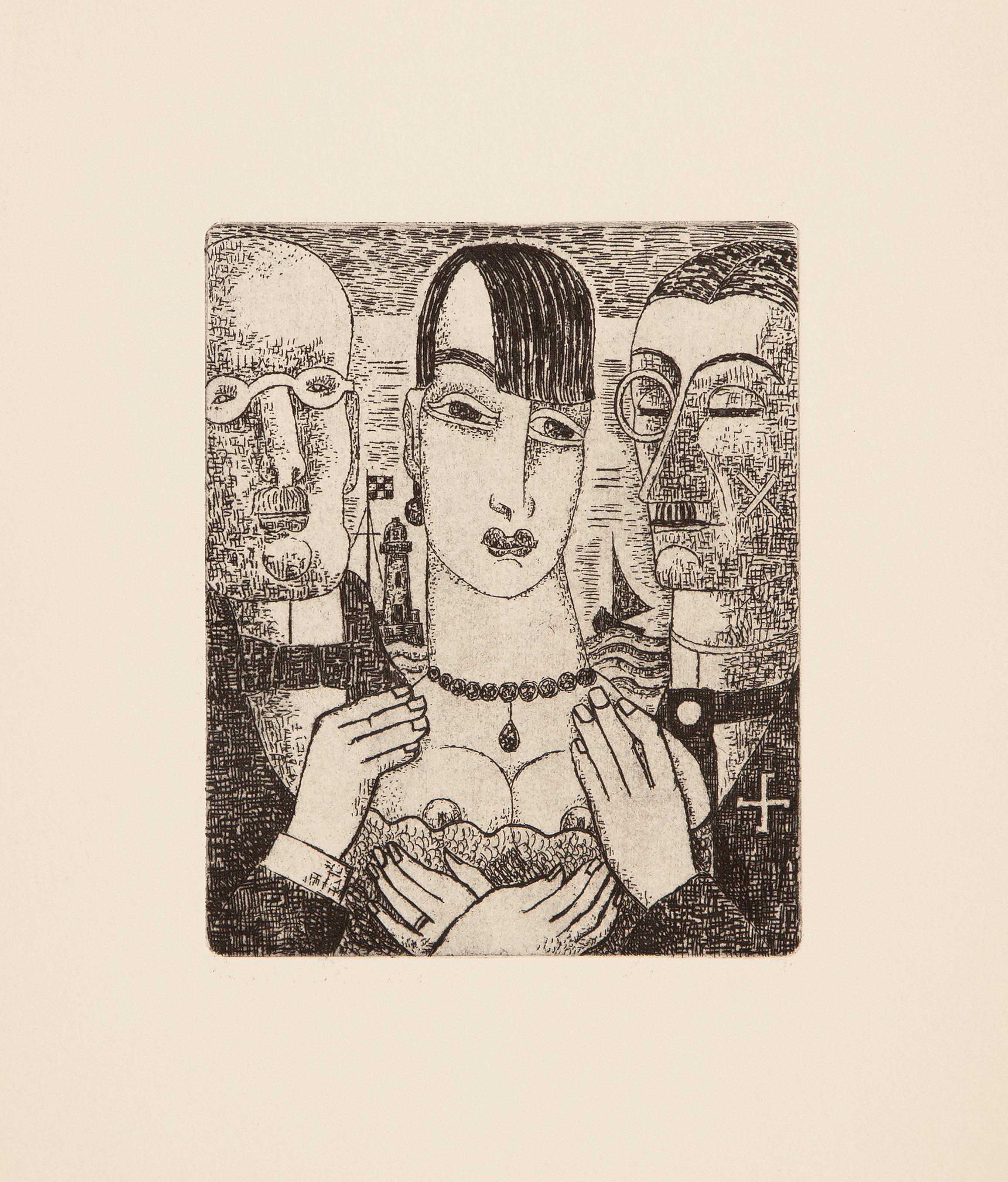 Vers un Monde Volage II, Suite of Surrealist Etchings by Marcel Gromaire For Sale 3