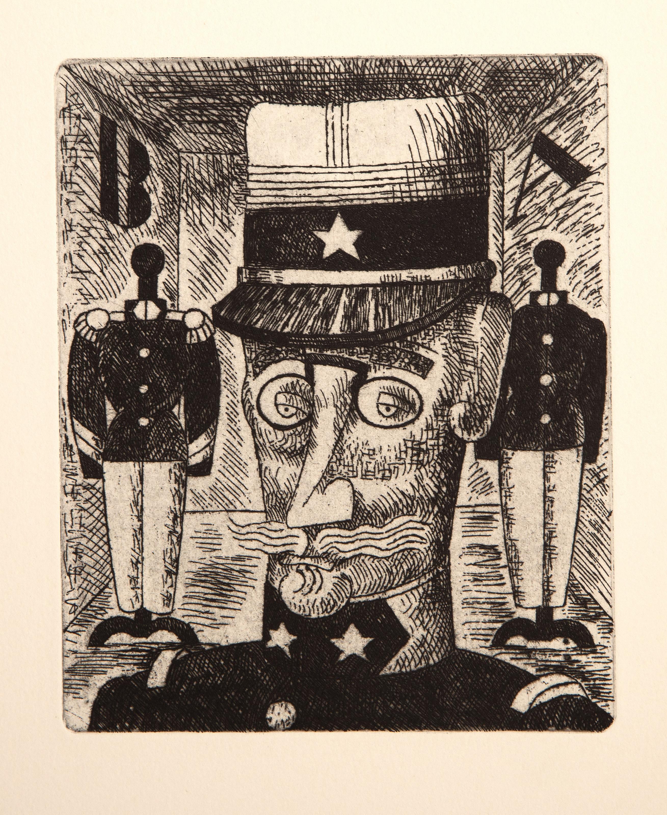 Vers un Monde Volage II, Suite of Surrealist Etchings by Marcel Gromaire For Sale 4