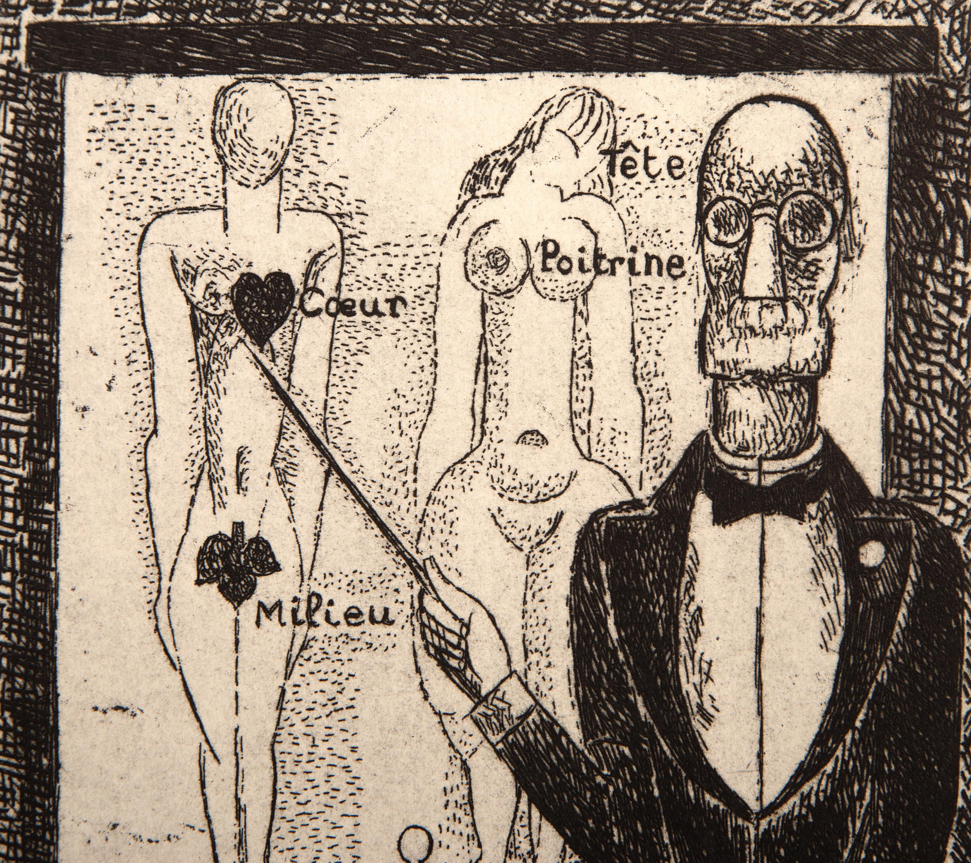 Vers un Monde Volage II, Suite of Surrealist Etchings by Marcel Gromaire For Sale 8