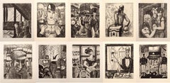 Vers un Monde Volage II, Suite of Surrealist Etchings by Marcel Gromaire