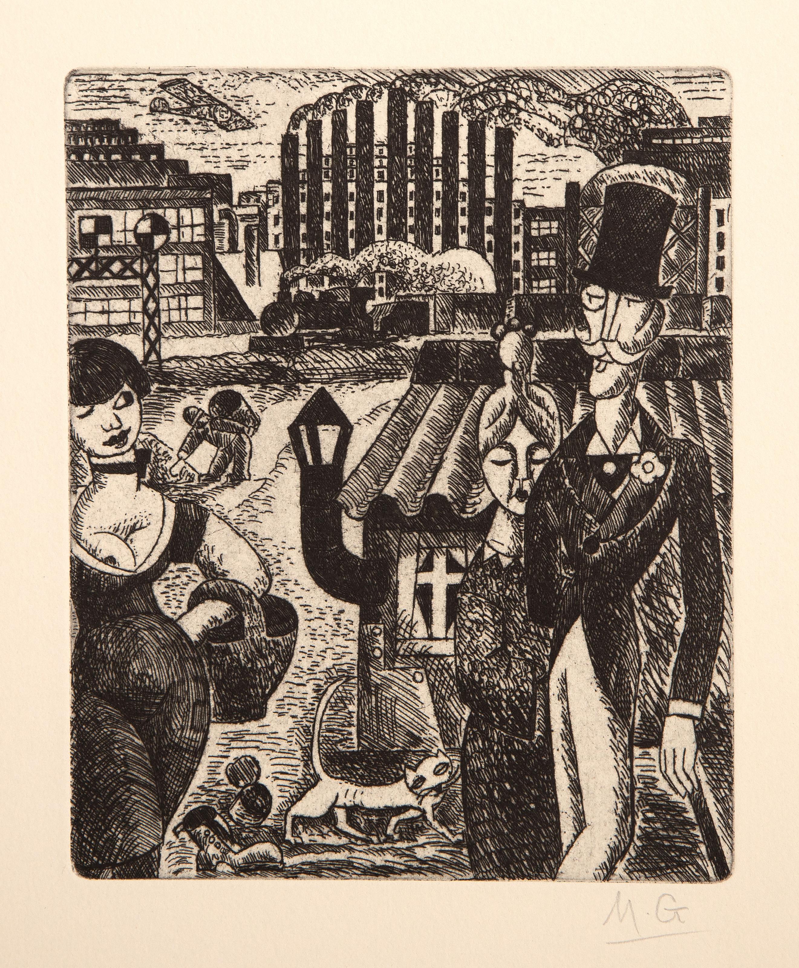 Vers un Monde Volage, Surrealist Suit of 10 Etchings by Marcel Gromaire For Sale 5