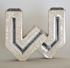 Marcel Guillard "W" Craquelé Vase, France, 1930s