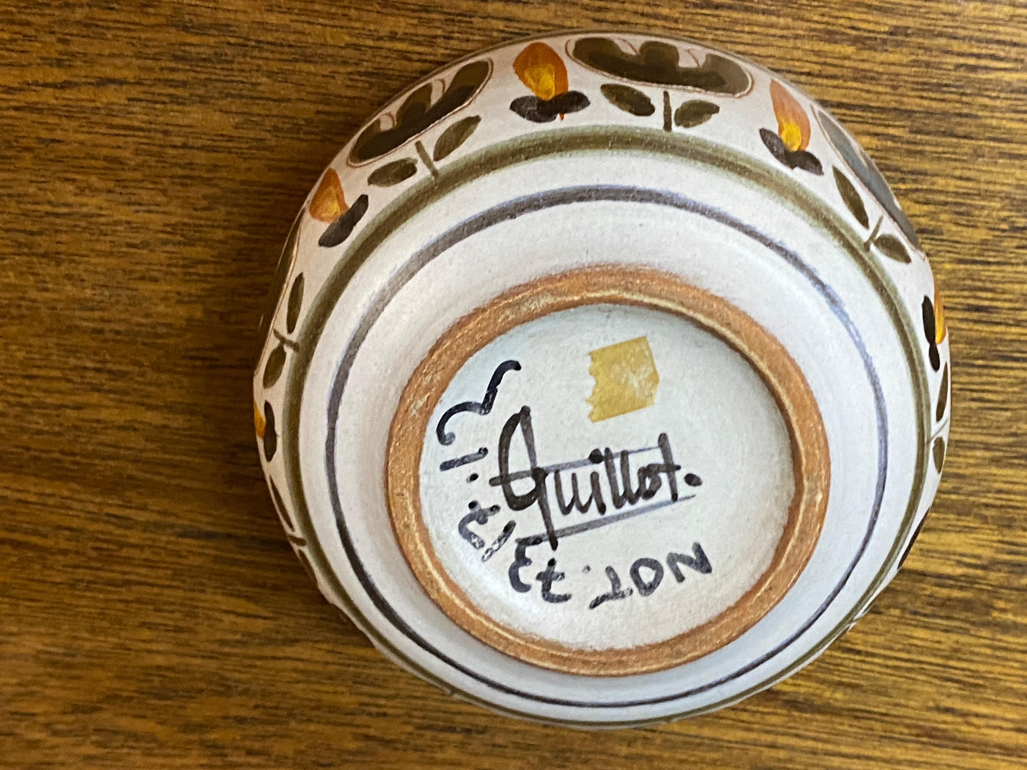 Kleiner Keramikkrug von Marcel Guillot (1910-1985), signiert, datiert 73, Valauris im Angebot 3