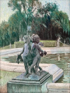 Three Angels in a Park Scene, Marcel Hess, Brussels 1878 – 1948 Grimbergen