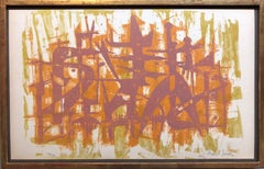 DADA Artist Abstract Figures Silkscreen Lithograph Print Israeli Modernist