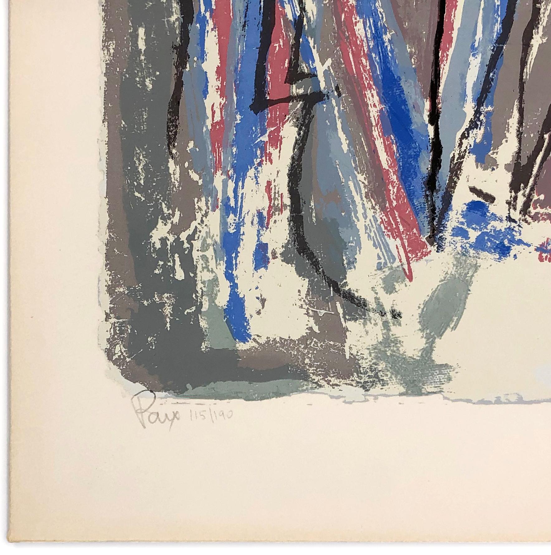 Paix (de Diez pintores sobre la guerra y la paz), litografía firmada a mano - Print de Marcel Janco