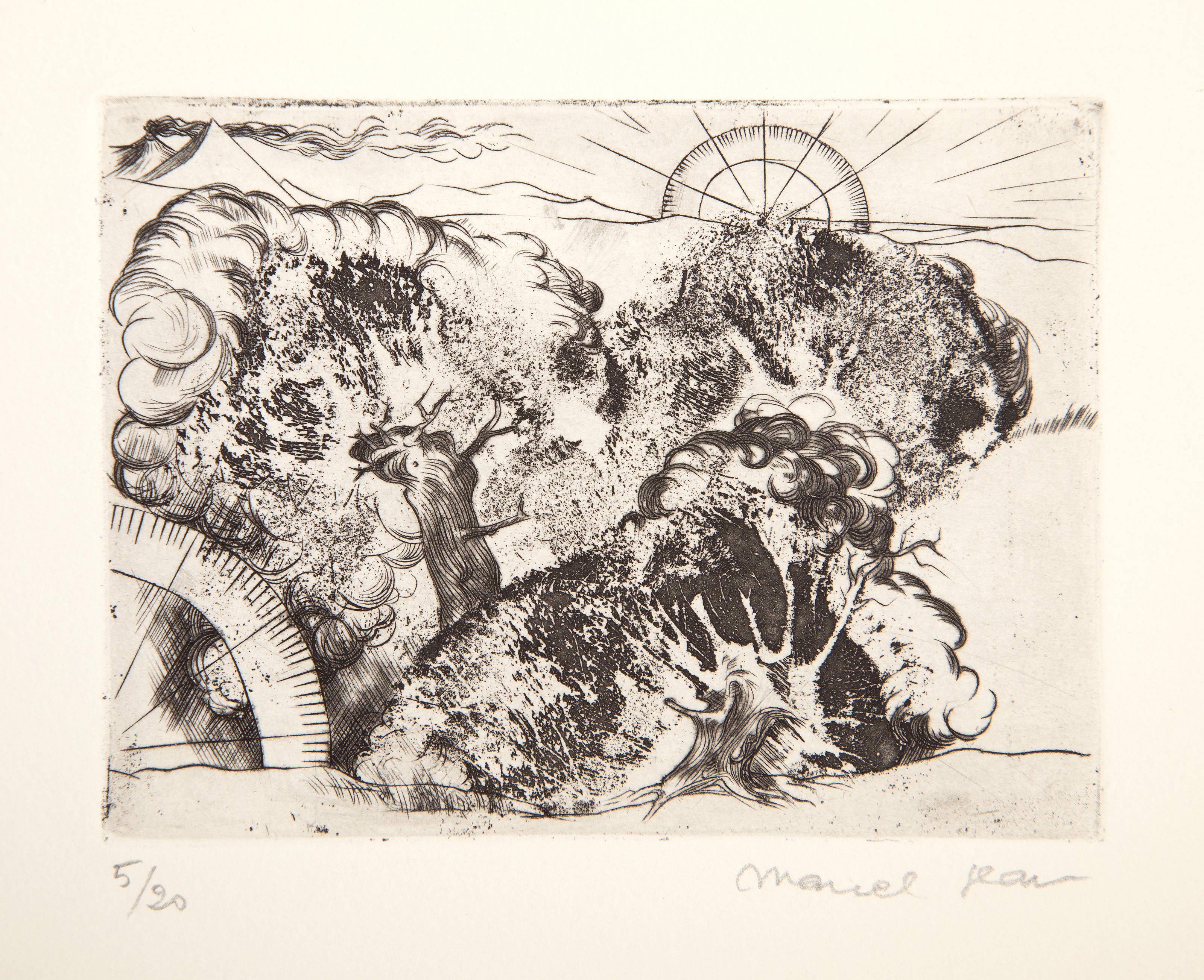  Marcel Jean, French (1900 - 1993) -  Morphemes, Year: circa 1935, Medium: Etching, signed and numbered in pencil, Edition: 5/20, Image Size: 3.5 x 4.75 inches, Size: 5.5 x 7.5 in. (13.97 x 19.05 cm), Description: From the collection of the late