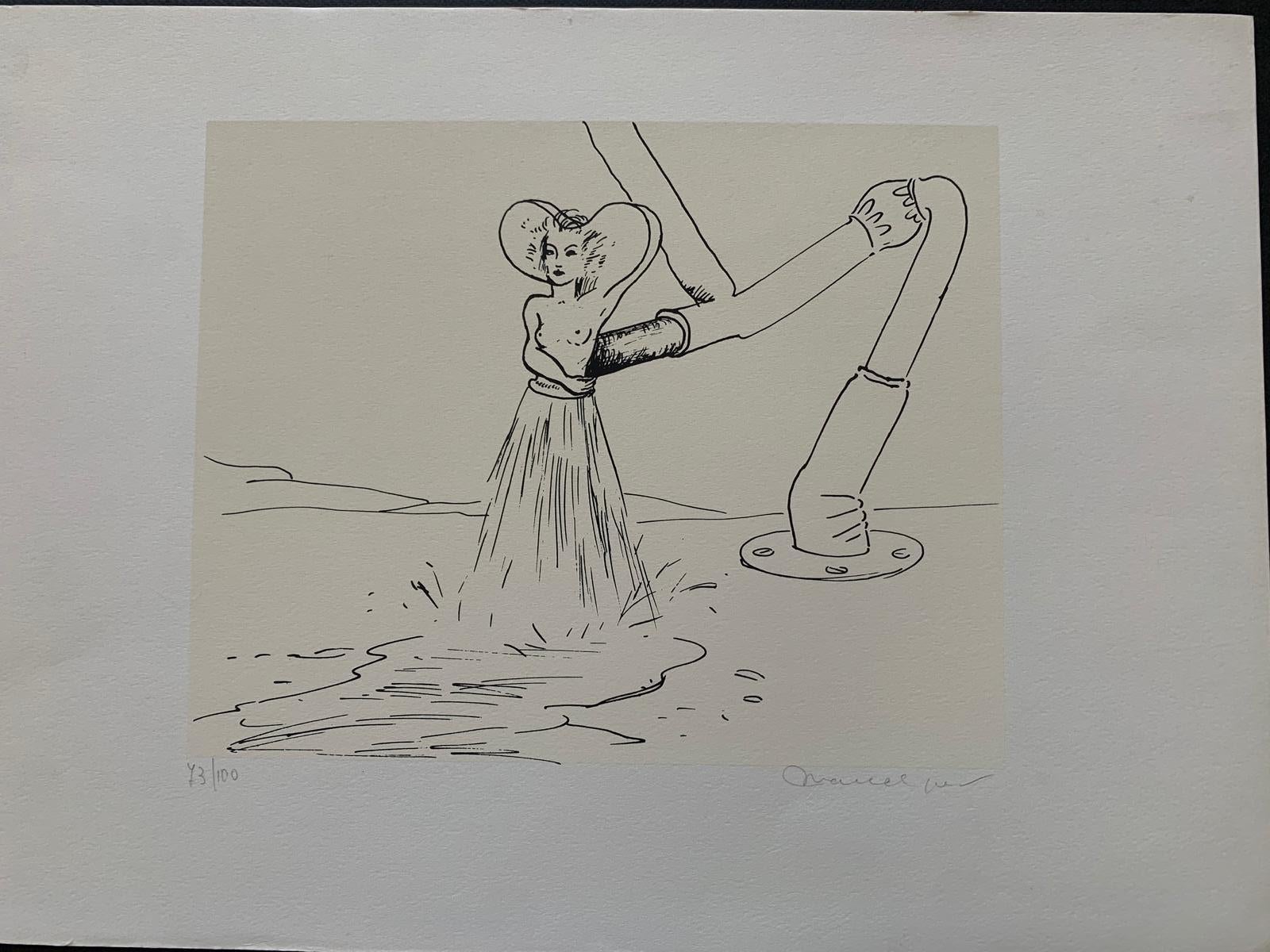 Mid-20th Century Marcel Jean, Surrealist Compositions, Lithographs, 1960, Set of 15 For Sale