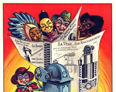 Original Pompe Caruelle - water pump, vintage French antique poster